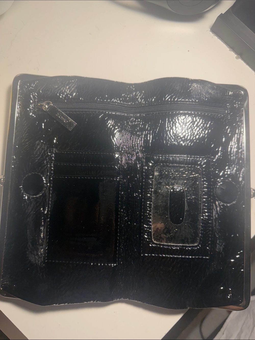 HOBO Black Patent Leather Wallet Clutch